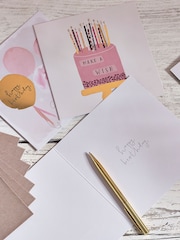 6 Pack Pink Chic Birthday Cards - Image 2 of 3