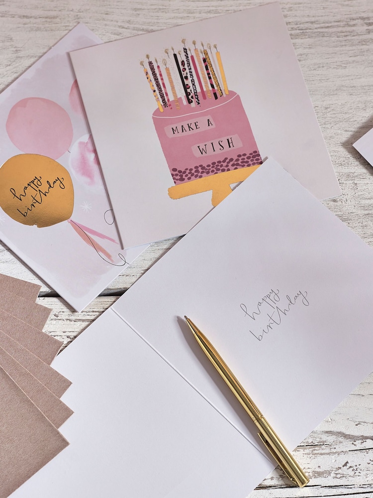 6 Pack Pink Chic Birthday Cards - Image 2 of 3