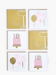 6 Pack Pink Chic Birthday Cards - Image 3 of 3