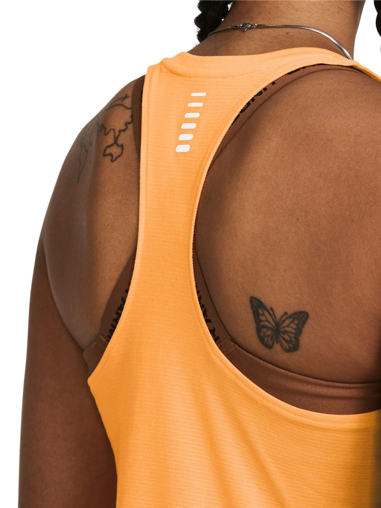 Under Armour Fly By 3 Shorts Orange Streaker Tank - Image 3 of 3
