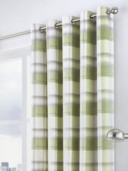 Fusion Green Balmoral Check Eyelet Curtains - Image 1 of 3
