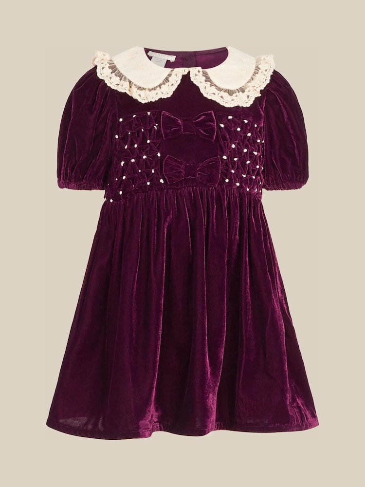 Monsoon Baby Smocked Bow Party Dress - Image 1 of 2