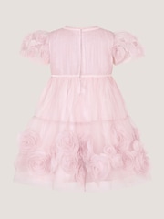 Monsoon Pink Baby Remi Rose Appliqué Glitter Party Dress - Image 2 of 3