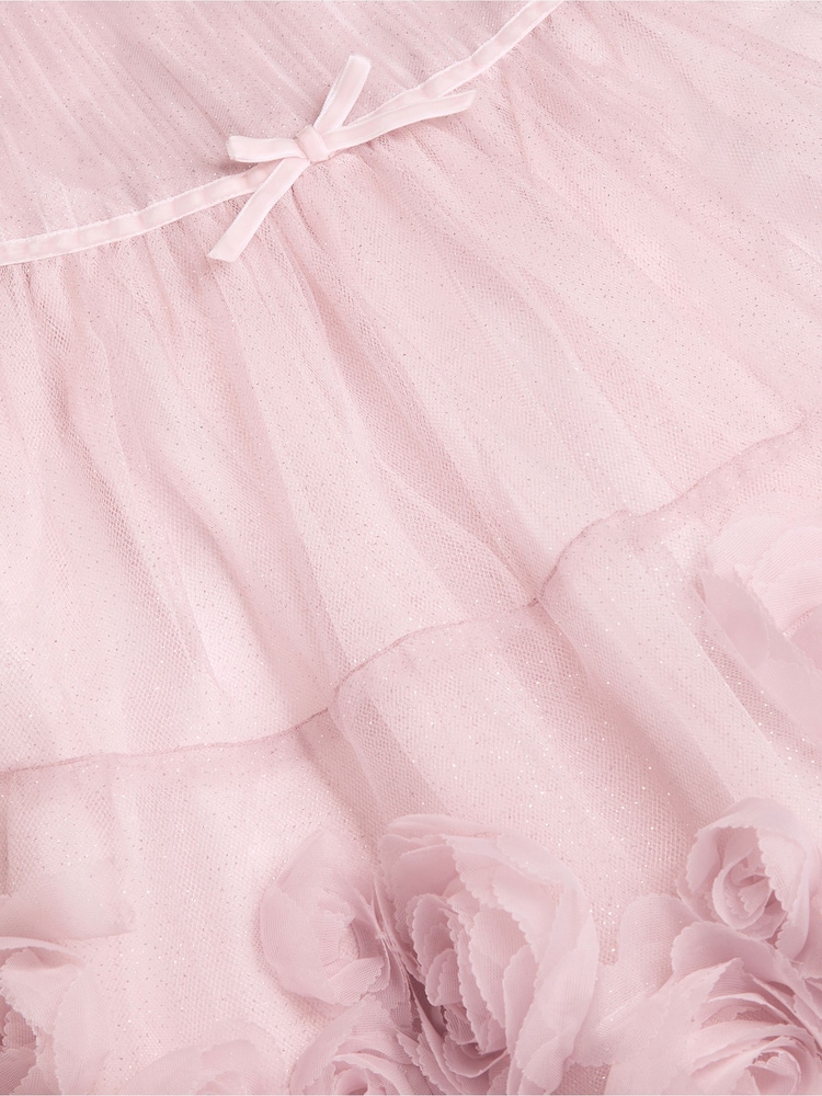 Monsoon Pink Baby Remi Rose Appliqué Glitter Party Dress - Image 3 of 3 Monsoon Pink Baby Remi Rose Appliqué Glitter Party Dress - Image 3 of 3