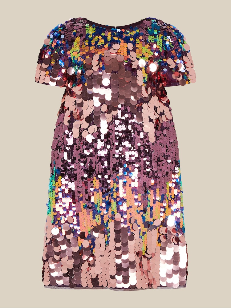 Monsoon Purple Sherbet Sequin Party Dress - Image 2 of 4 Monsoon Purple Sherbet Sequin Party Dress - Image 2 of 4