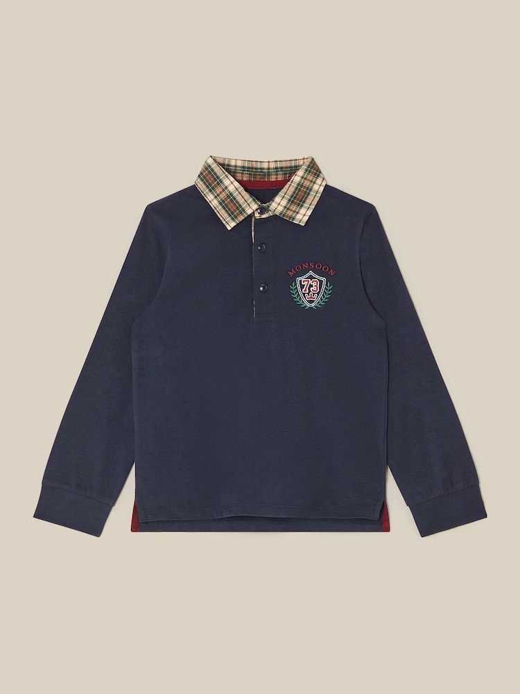 Monsoon Check Collar T-Shirt - Slika 1 od 3