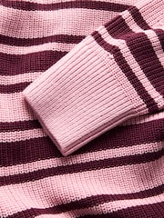 JJXX Purple Stripe Knitted Crew Neck Jumper - Image 5 of 5