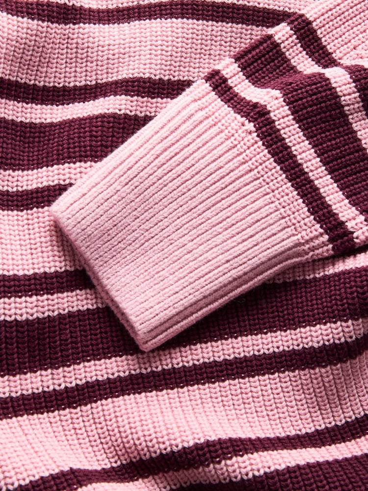 JJXX Purple Stripe Knitted Crew Neck Jumper - Image 5 of 5 JJXX Purple Stripe Knitted Crew Neck Jumper - Image 5 of 5