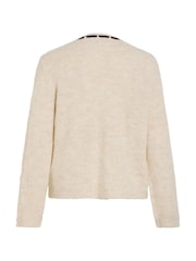 VILA Brown V-Neck Long Sleeve Bow Detail Knit Top - Image 7 of 7