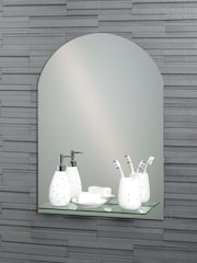 Showerdrape Greenwich Arched Bathroom Mirror With Shelf - Image 1 of 4