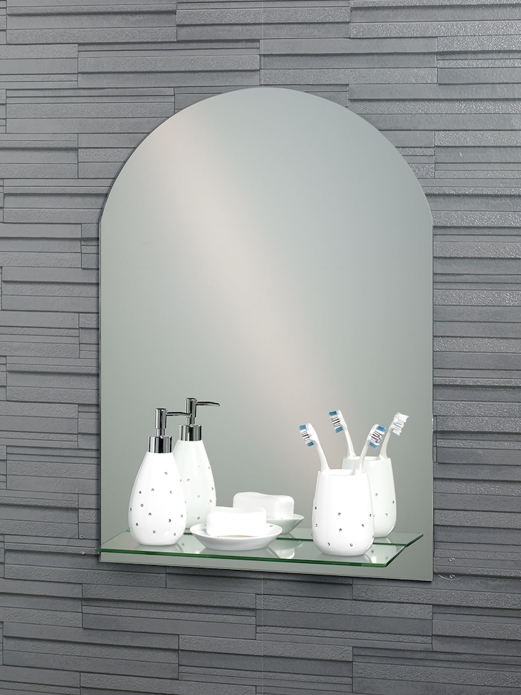 Showerdrape Greenwich Arched Bathroom Mirror With Shelf - Image 1 of 4