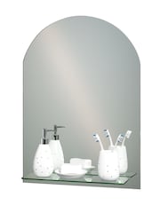 Showerdrape Greenwich Arched Bathroom Mirror With Shelf - Image 2 of 4