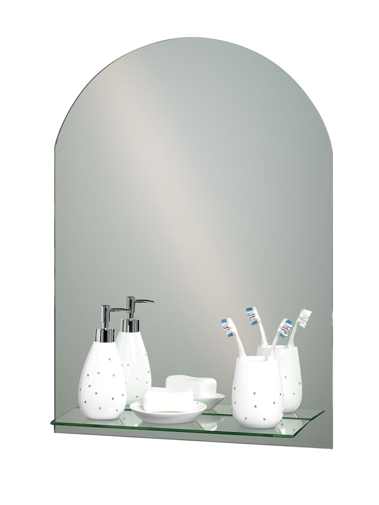 Showerdrape Greenwich Arched Bathroom Mirror With Shelf - Image 2 of 4
