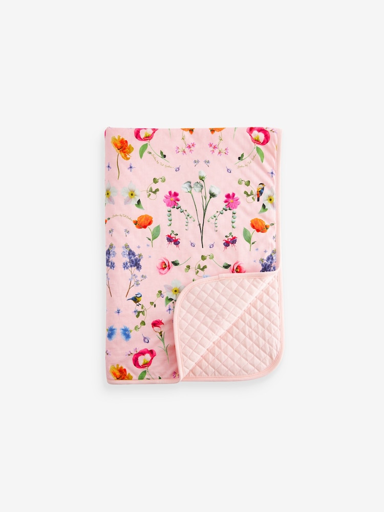 Baker by Ted Baker All Over Floral Print 100% Cotton Blanket - Image 2 of 6