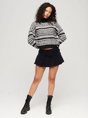 Superdry Black Roll Neck Crop Knit Jumper - Image 2 of 6