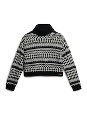 Superdry Black Roll Neck Crop Knit Jumper - Image 4 of 6