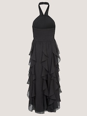 Noir - Robe de bal Monsoon Arizona Halter à volants - Image 2 de 3