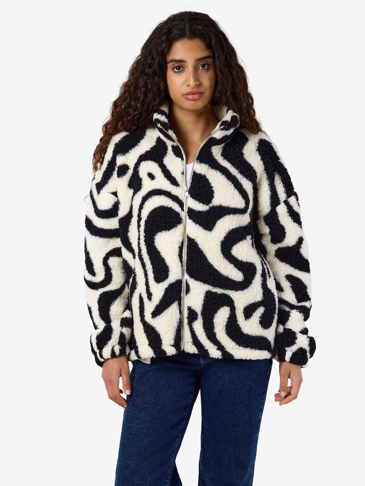 NOISY MAY Abstract Print Soft Fleece Jacket - Bild 1 von 5 NOISY MAY Abstract Print Soft Fleece Jacket - Bild 1 von 5