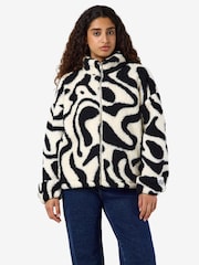 NOISY MAY Abstract Print Soft Fleece Jacket - Bild 3 von 5