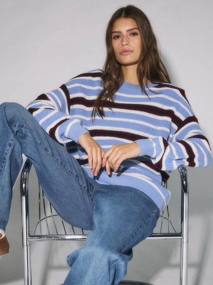 NOISY MAY Long-Sleeve O-Neck Striped Knit Jumper - Bild 2 von 4