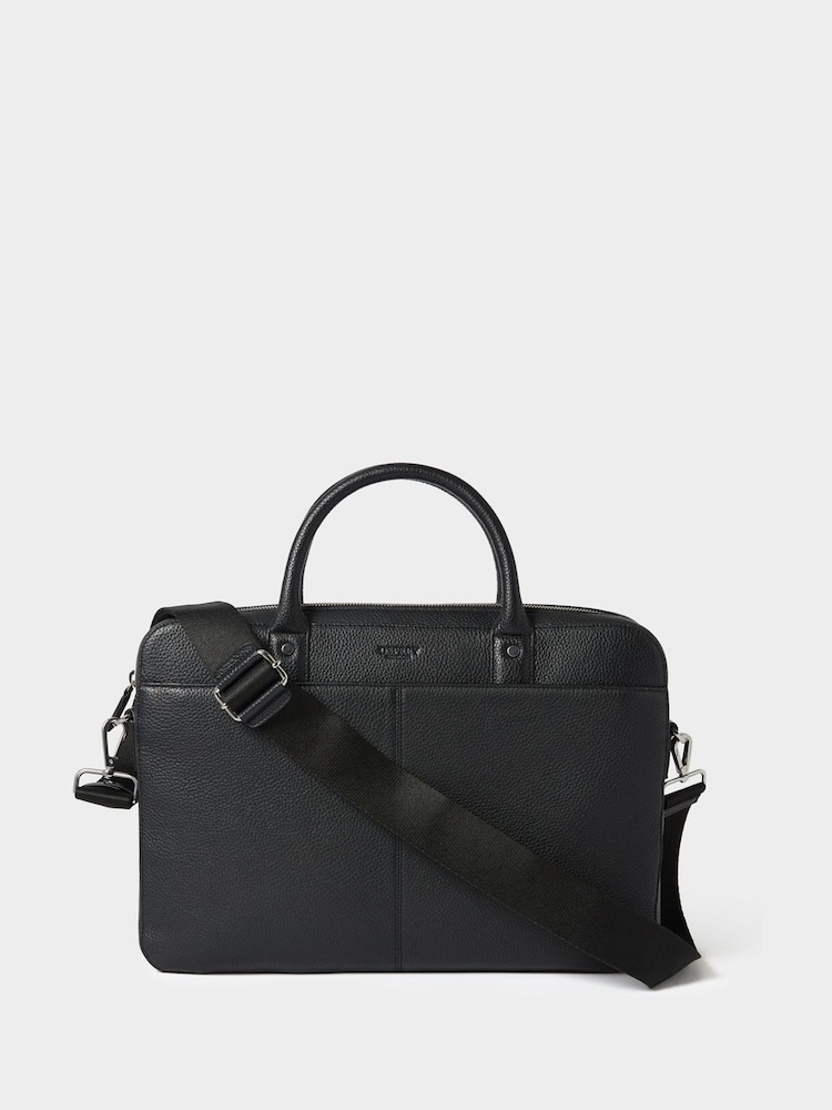 Osprey London Black The Jacob Leather Laptop Case - Image 1 of 6