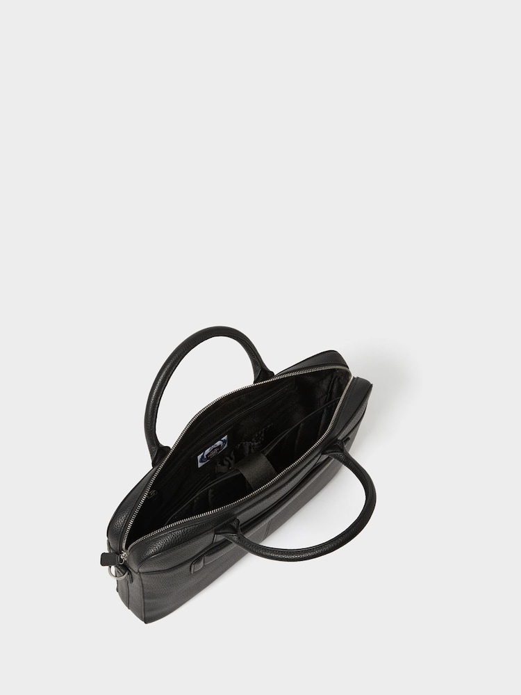 Osprey London Black The Jacob Leather Laptop Case - Image 6 of 6