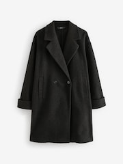 Black Revere Collar Coatigan - Image 6 of 8
