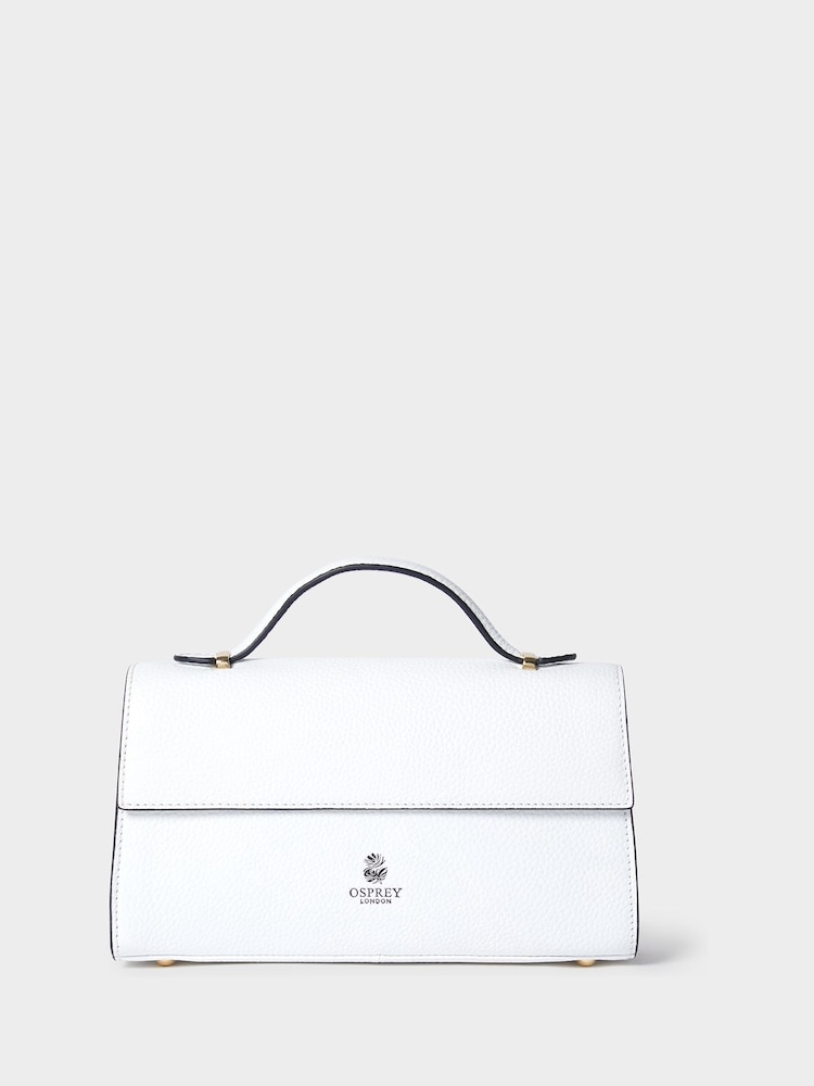 Osprey London White The Hathaway Leather Top Handle Bag - Image 8 of 8