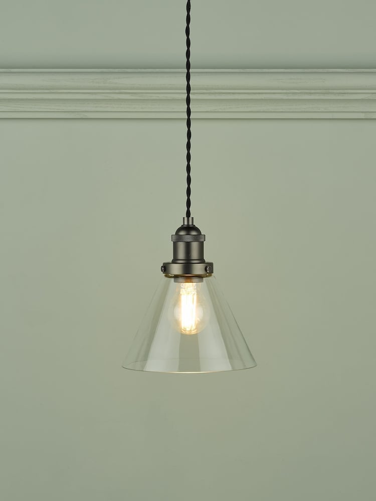 Laura Ashley Pewter Isaac Pendant Ceiling Light - Image 1 of 6