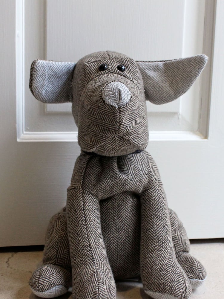 Riva Home Brown Herringbone Dog Doorstop - Image 1 of 4