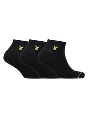 Lyle & Scott Black Trainer Socks 3 Pack - Image 1 of 3