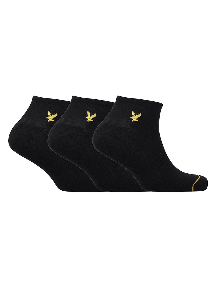 Lyle & Scott Black Trainer Socks 3 Pack - Image 1 of 3