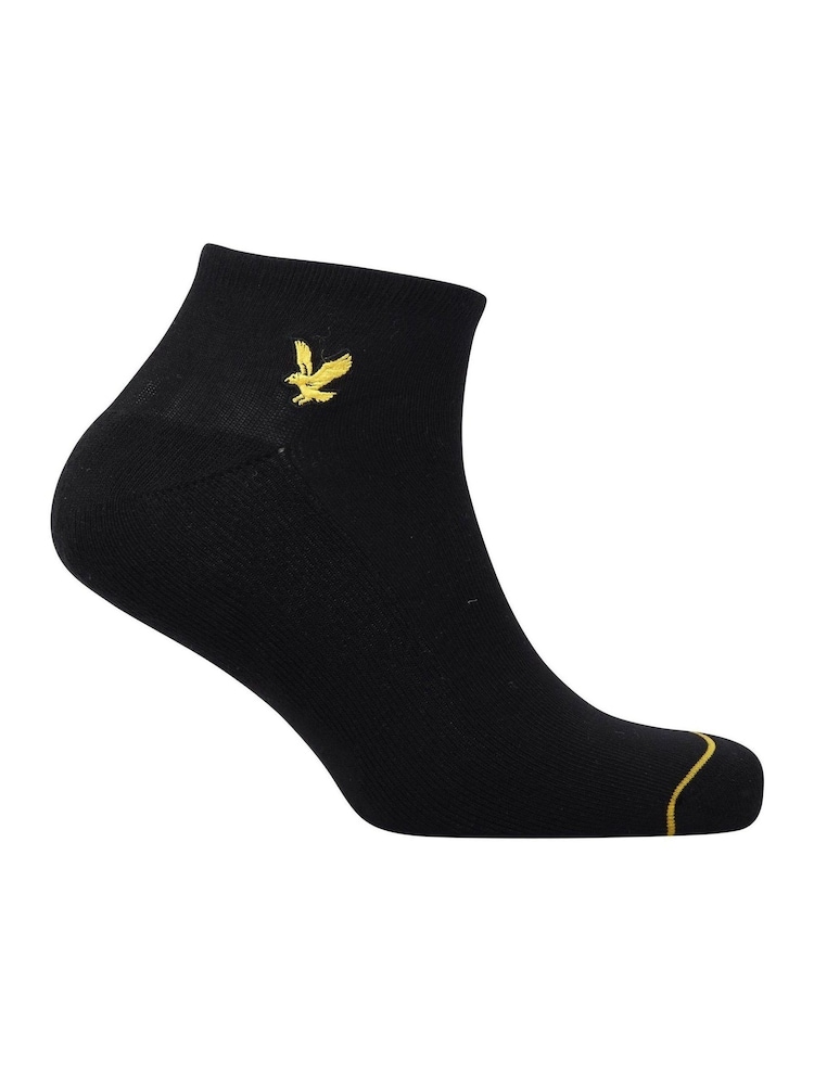 Lyle & Scott Black Trainer Socks 3 Pack - Image 2 of 3