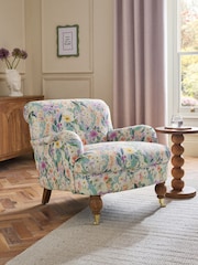 Boucle Chenille Picnic Floral Print Multi Lilly Armchair - Image 1 of 7