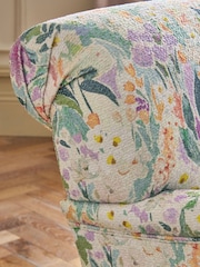 Boucle Chenille Picnic Floral Print Multi Lilly Armchair - Image 3 of 7
