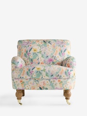 Boucle Chenille Picnic Floral Print Multi Lilly Armchair - Image 5 of 7