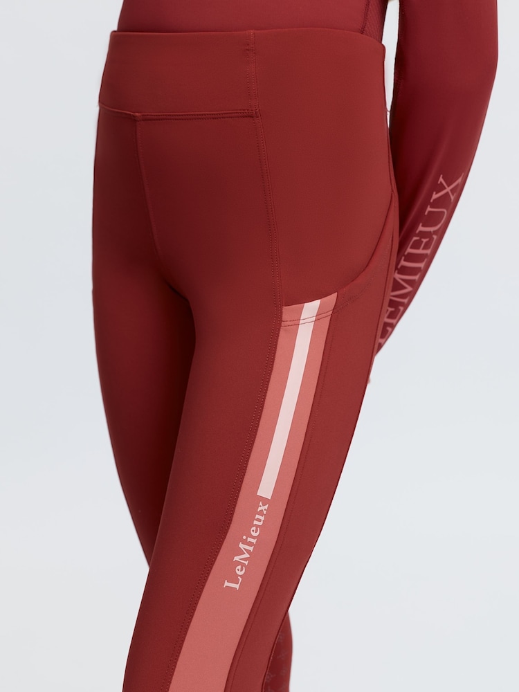 LeMieux Orange Young Rider Orla Pull Ons Russet Leggings - Image 4 of 4 LeMieux Orange Young Rider Orla Pull Ons Russet Leggings - Image 4 of 4