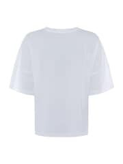 French Connection White Tally Organic Jersey Crew Neck T-Shirt - Image 6 of 6