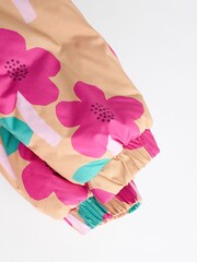 Ochre Yellow/ Pink Floral Baby Hooded Puffer Coat (0mths-2yrs) - Image 7 of 7