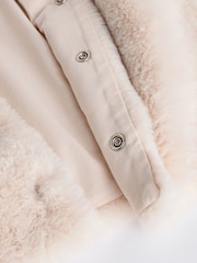 Ecru White Baby Cosy Hooded Faux Fur Jacket (0mths-2yrs) - Image 3 of 7