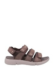 Hush Puppies Brown Raul Multi Hook And Loop Strap Sandals - Image 1 of 3