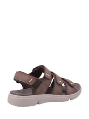Hush Puppies Brown Raul Multi Hook And Loop Strap Sandals - Image 2 of 3