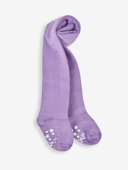 JoJo Maman Bébé Lilac Purple Cotton Rich Plain Tights - Image 1 of 5