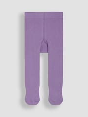 JoJo Maman Bébé Lilac Purple Cotton Rich Plain Tights - Image 2 of 5