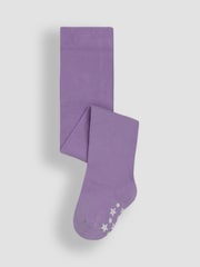 JoJo Maman Bébé Lilac Purple Cotton Rich Plain Tights - Image 3 of 5