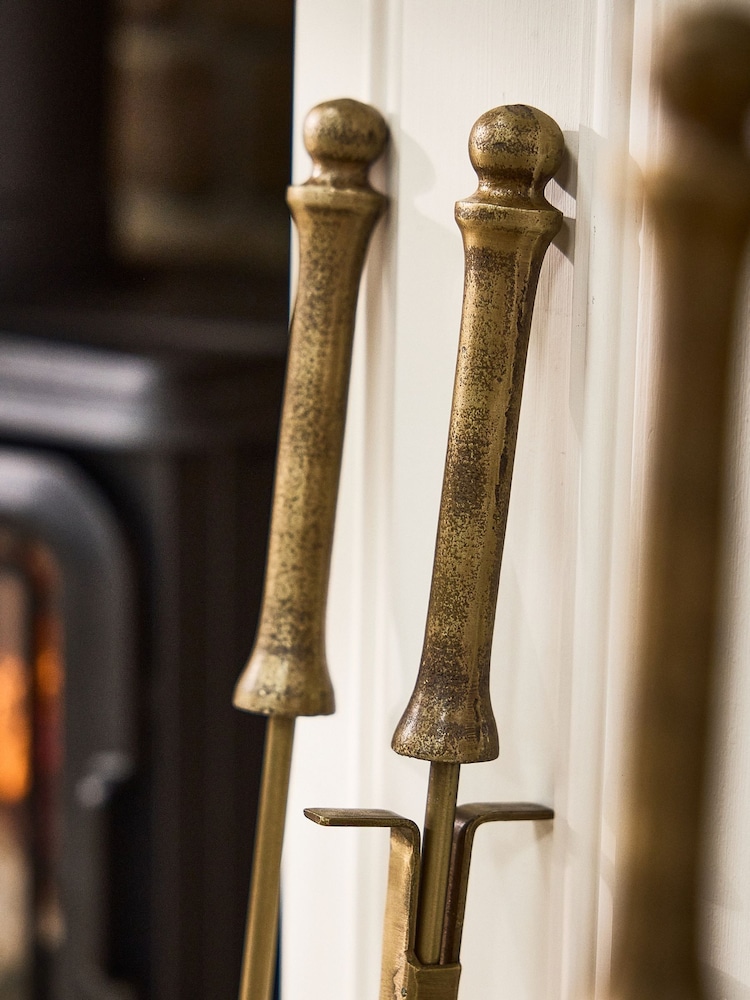 Dibor Antique Brass Tall Brass Companion Set - Image 5 of 5 Dibor Antique Brass Tall Brass Companion Set - Image 5 of 5