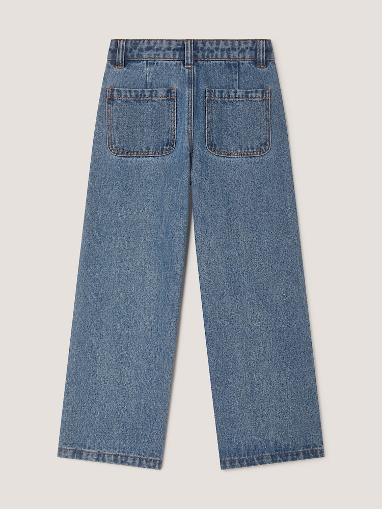 Monsoon Blue Butterfly Sequin Wide Leg Jeans - Image 2 of 3
