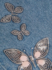 Monsoon Blue Butterfly Sequin Wide Leg Jeans - Image 3 of 3
