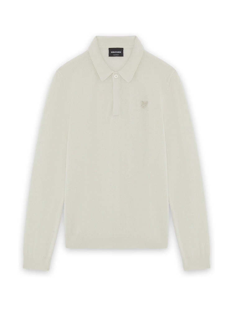 Lyle & Scott Cream Knitted Polo Shirt - Image 1 of 1