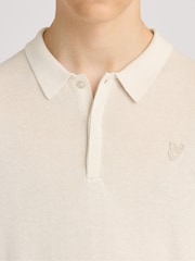 Lyle & Scott Cream Knitted Polo Shirt - Image 2 of 5